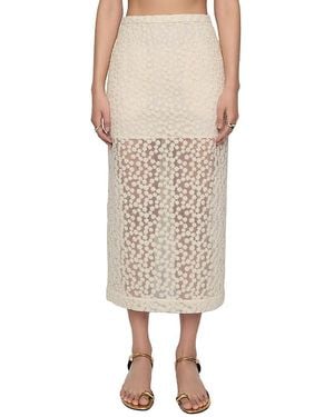Rebecca Minkoff Jaci Midi Lace Skirt - Natural