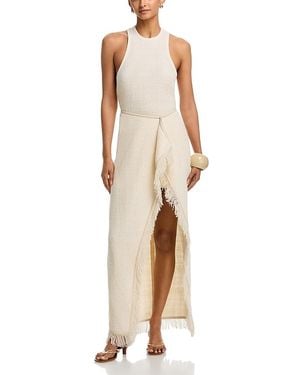 Nanushka Tank Dress With Drape Skirt - Natural
