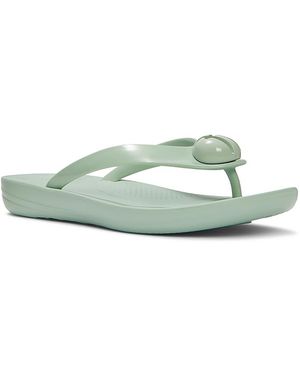 Fitflop Iqushion Glossy Button Sandals - Green