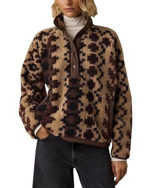 Faherty Fireside Fleece Pullover Top - Brown