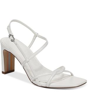 Sam Edelman Elissa Leather Block Heel Sandals - White