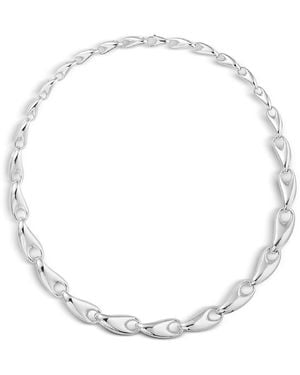 Georg Jensen Sterling Reflect Graduated Link Collar Necklace, 17.72 - Metallic