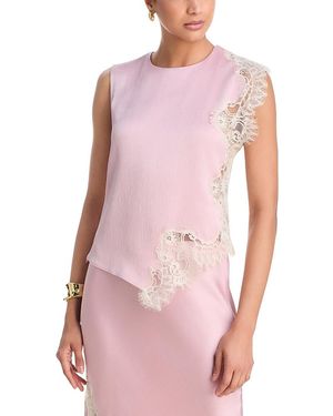 Aqua Lace Inset Slip Top - Pink