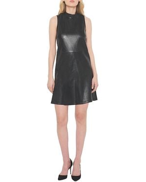 AS by DF Crawford Upcycled Leather Dress - Black