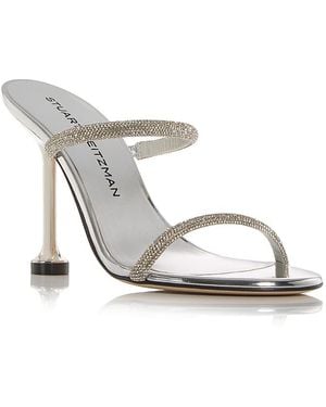 Stuart Weitzman Nudistini Embellished Sandals - White