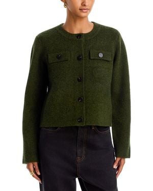 Aqua Boucle Cardigan - Green