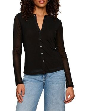 Sanctuary Knit Mesh Long Sleeve Cardigan - Black