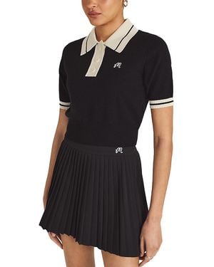 Malbon Mikayla Wool & Cashmere Knit Polo - Black