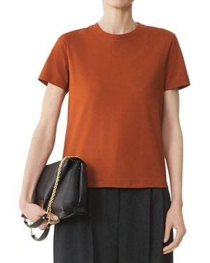 Lanvin Cotton T-Shirt With Ribbon Detail - Brown
