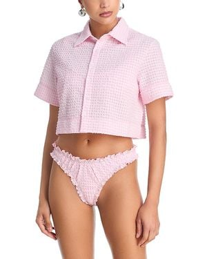 Jonathan Simkhai Reeves Camp Cover Up Shirt - White