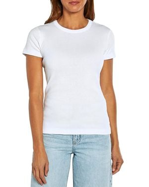 Three Dots Cotton Short Sleeve Crewneck Tee - White