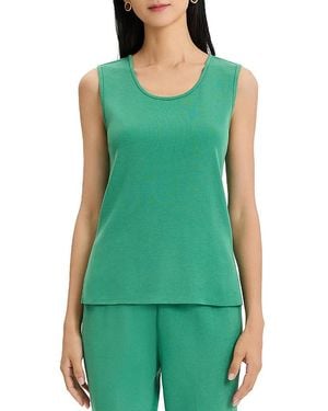 Ming Wang Scoop Neck Mid-Length Knit Tank - Green
