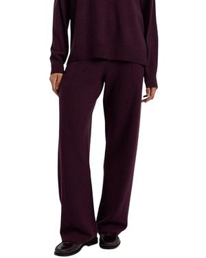 Chinti & Parker Wool Cashmere Wide Leg Track Pants - Purple
