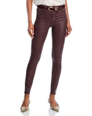 L'Agence Marguerite High Rise Coated Skinny Jeans - Red