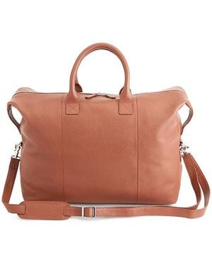 ROYCE New York Pebble Grain Medium Duffle Bag - Brown