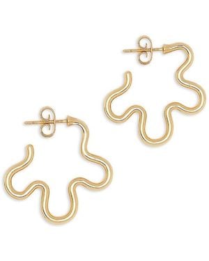 Bea Bongiasca 9K Flower Funk Open Flower Mismatch Huggie Hoop Earrings - White