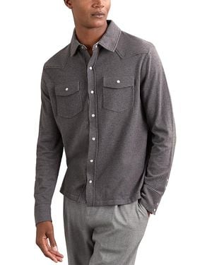 Reiss Ledger Western Knitted Shirt - Gray