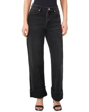 1.STATE High Rise Cuffed Wide Leg Jeans - Black