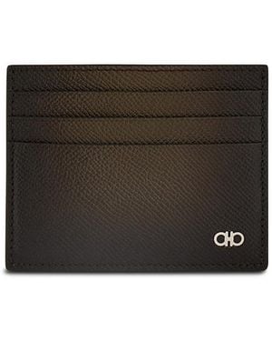 Ferragamo Testa Di Moro Micro Gancini Credit Card Holder - Black