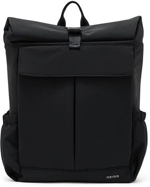 Reiss Rolltop Backpack - Black