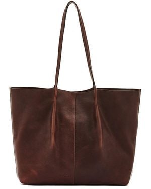 Il Bisonte Nina Large Pleated Leather Tote - Brown