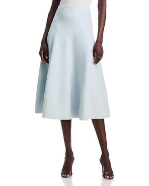 Brandon Maxwell The Miller Structured Wool Knit Skirt - Blue