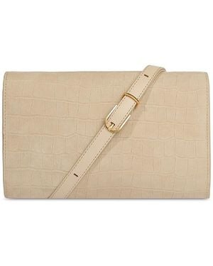 Vince Embossed Leather Wallet Crossbody - Natural