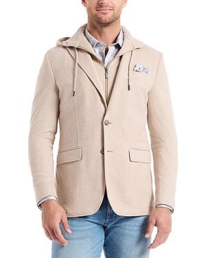 Robert Graham Jetset Woven Sport Coat & Drawstring Hoodie - Natural