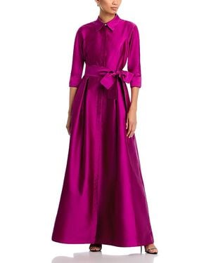 Teri Jon Shirt Dress Gown - Purple
