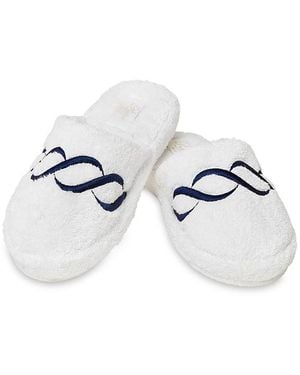 Pratesi Treccia Braid Embroidery Slippers - White
