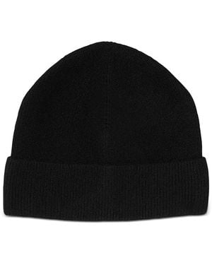 Sandro Cashmere Ribbed Turn Up Beanie - Black