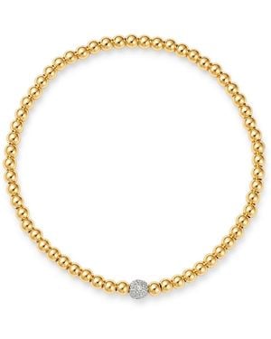 Zoe Lev 14K Diamond Accent Bead Bracelet - Metallic