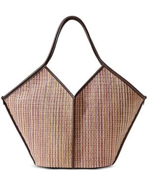 Hereu Calella Striped Raffia Tote - Brown