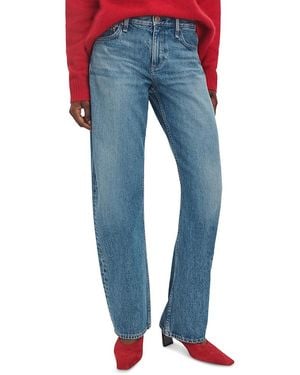 Rag & Bone Willa Cotton Mid Rise Curved Leg Jeans - Blue