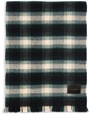 Vince Brushed Merino Double Face Plaid Scarf - Green
