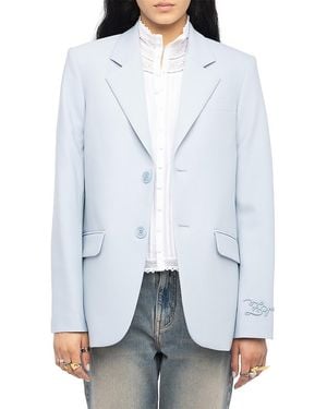 Zadig & Voltaire Vanille Notched Collar Blazer - White