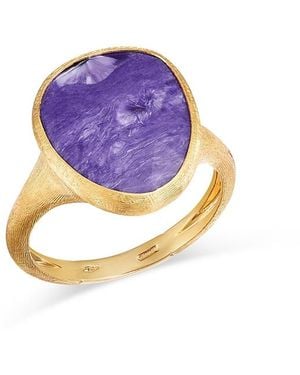 Marco Bicego 18K Lunaria Color Charoite Solitaire Ring - Blue