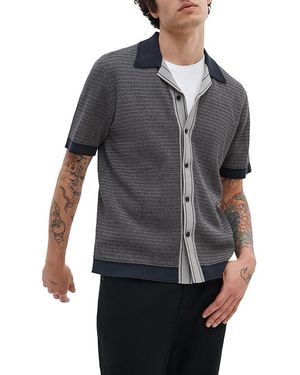 Rag & Bone Harvey Blocked Camp Collar Shirt - Black