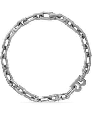 Balenciaga B Chain Thin Necklace - Metallic