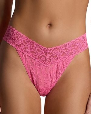 Hanky Panky Signature Lace Original Rise Thong - Pink
