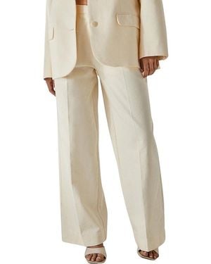 Nasty Gal Twill Buckle Tailored Pants - Natural