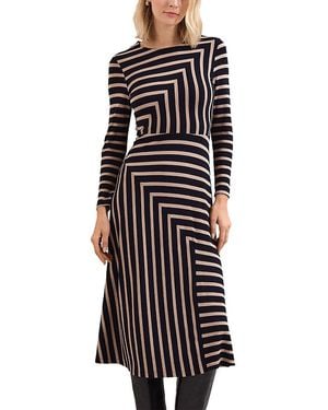 Phase Eight Mia Striped Midi Dress - Black