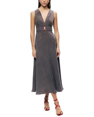 Nocturne V-Neck Sleeveless Midi Dress - Black