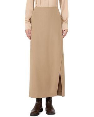 Max Mara Mstdivo Wool Maxi Skirt - Natural