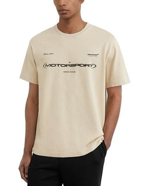Reiss Motorsport Logo Crewneck T-Shirt - Natural