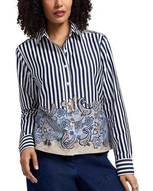 Foxcroft Jodie Mixed Print Shirt - Blue