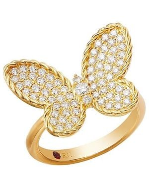 Roberto Coin 18K Diamond Pave Butterfly Jasmine Ring - Metallic