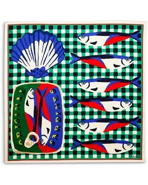 Echo Tinned Fish Silk Bandana - White