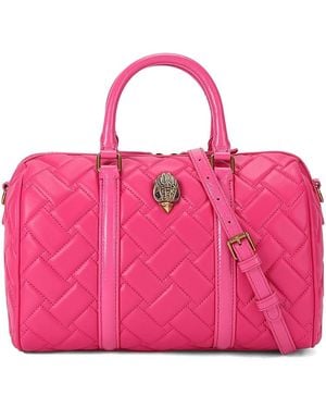 Kurt Geiger Kensington Boston Drench Quilted Leather Bowling Bag - Pink