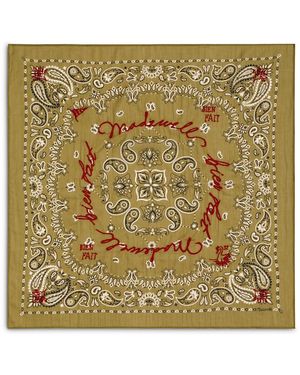 Madewell Embroidered Cotton Bandana Scarf - Metallic